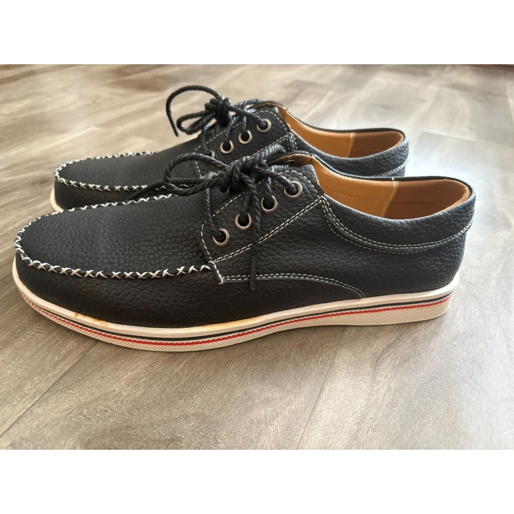 Mens Black Effortlessly Stylish Casual Moccasin Loafer Shoes Size 9